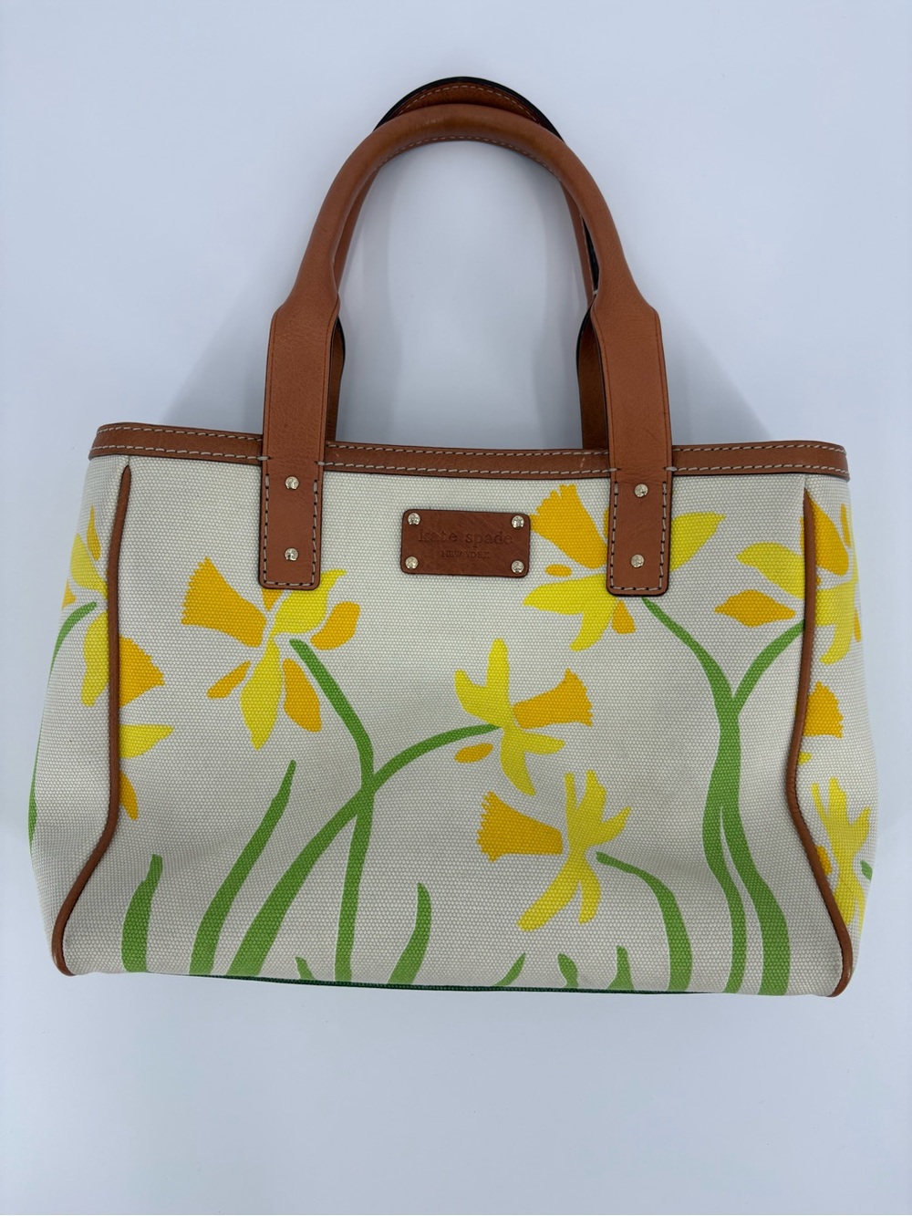 NWT Kate Spade Fairchild Gardens Quinn Canvas Leather Bag Handbag Natural OS